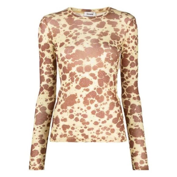 Nanushka Lymee Long Sleeve Tie Dye Mesh Top NWT Size Small - Picture 2 of 11